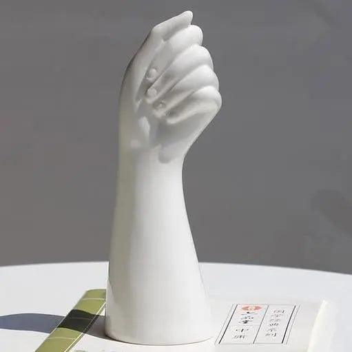 Skanto keramisk hvit hånd vase - Porselen bordvase for hjemmekontor dekor & floral komposisjon