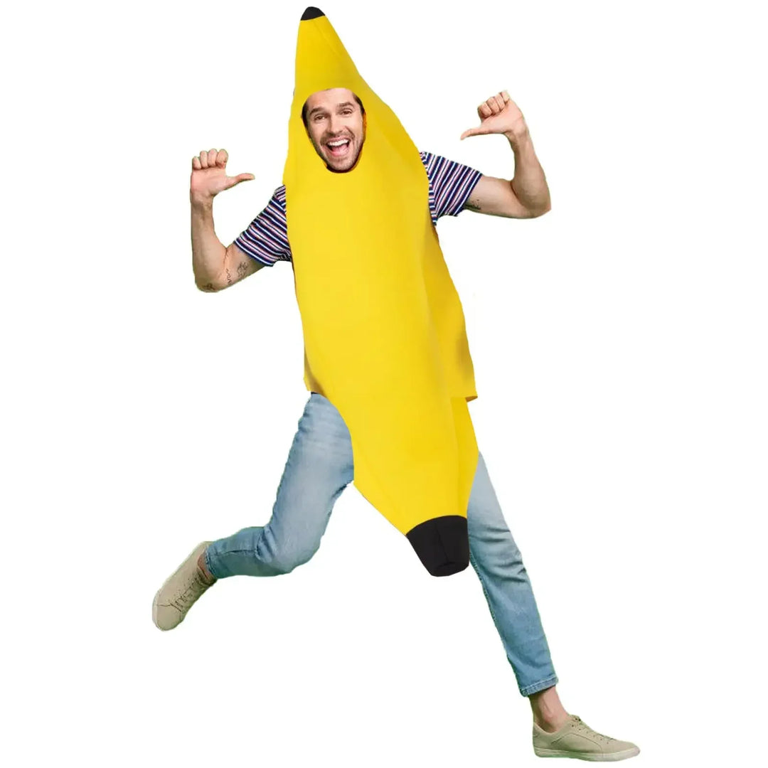 Gult banankostyme for menn – Morsom utstyr for karneval, Halloween og temafester | Skanto