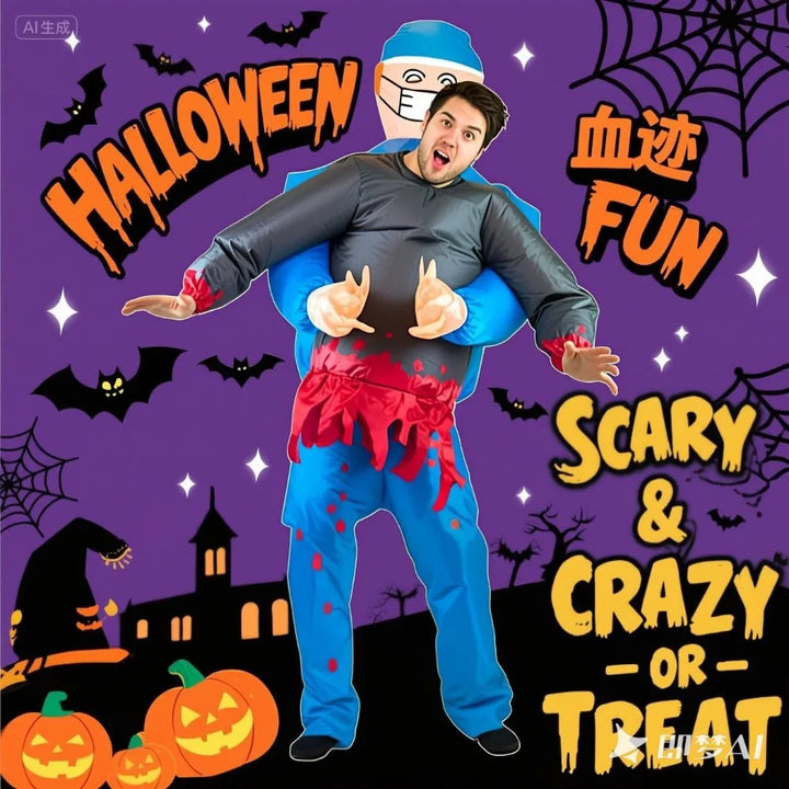 Skanto | Oppblåsbart Halloween Kirurg Kostyme med Spøkelse – Morsomt & Skremmende Voksen Kostyme