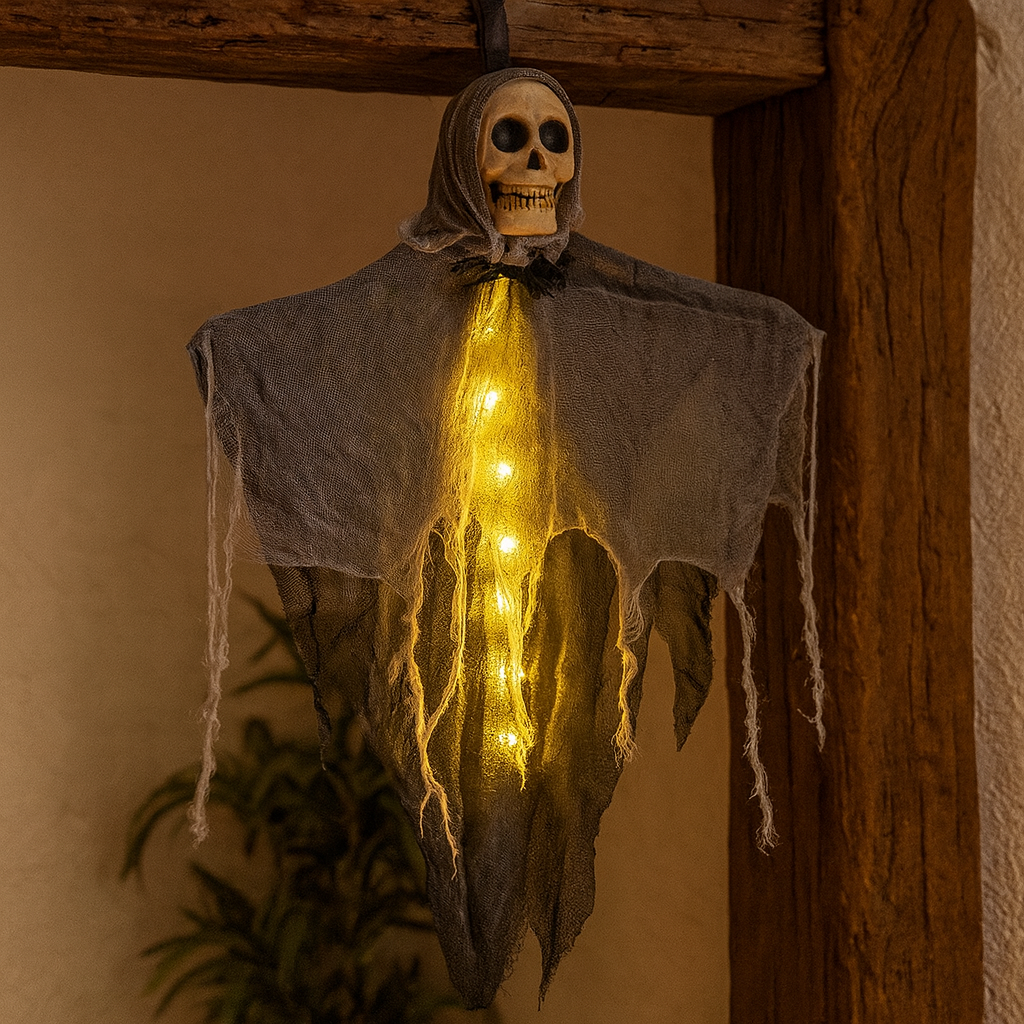 Skanto | LED Hodeskalle Veggdekorasjon for Halloween Hjemmedekorasjon