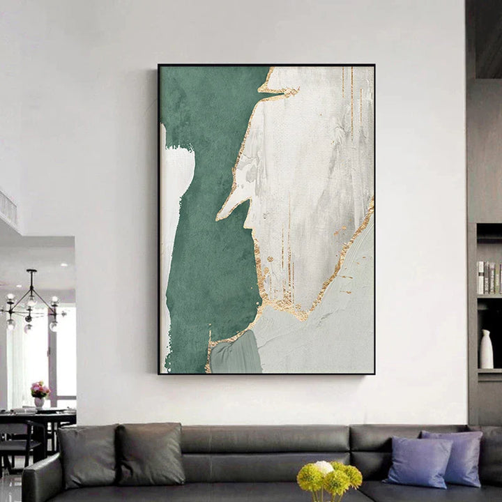 Green Brown Nordic Abstract Geomorphic Wall Art Canvas Prints Pictures For Modern Apartment Living Room Home Office Art Decor | Skanto