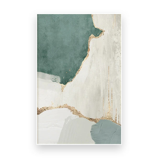 Green Brown Nordic Abstract Geomorphic Wall Art Canvas Prints Pictures For Modern Apartment Living Room Home Office Art Decor | Skanto