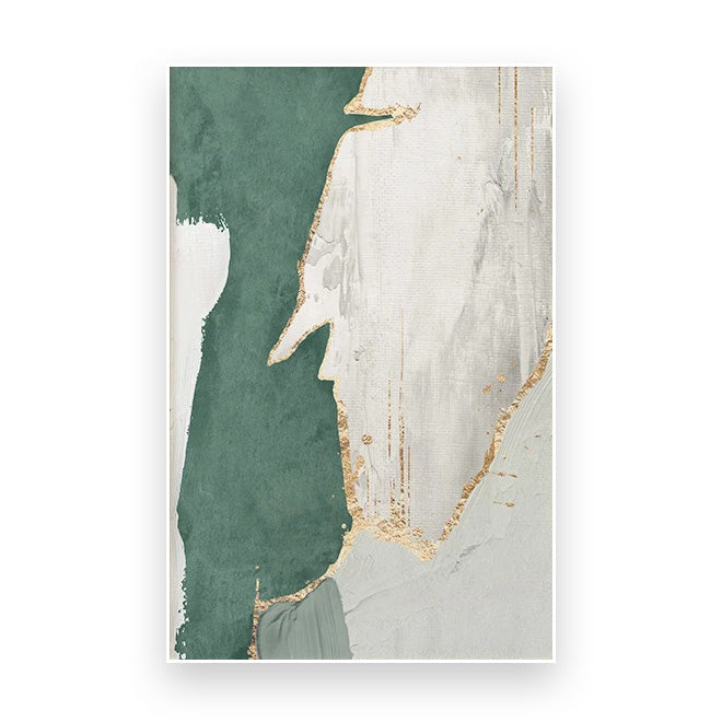 Green Brown Nordic Abstract Geomorphic Wall Art Canvas Prints Pictures For Modern Apartment Living Room Home Office Art Decor | Skanto