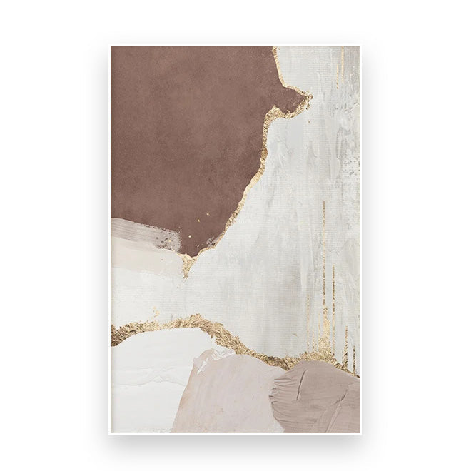 Green Brown Nordic Abstract Geomorphic Wall Art Canvas Prints Pictures For Modern Apartment Living Room Home Office Art Decor | Skanto