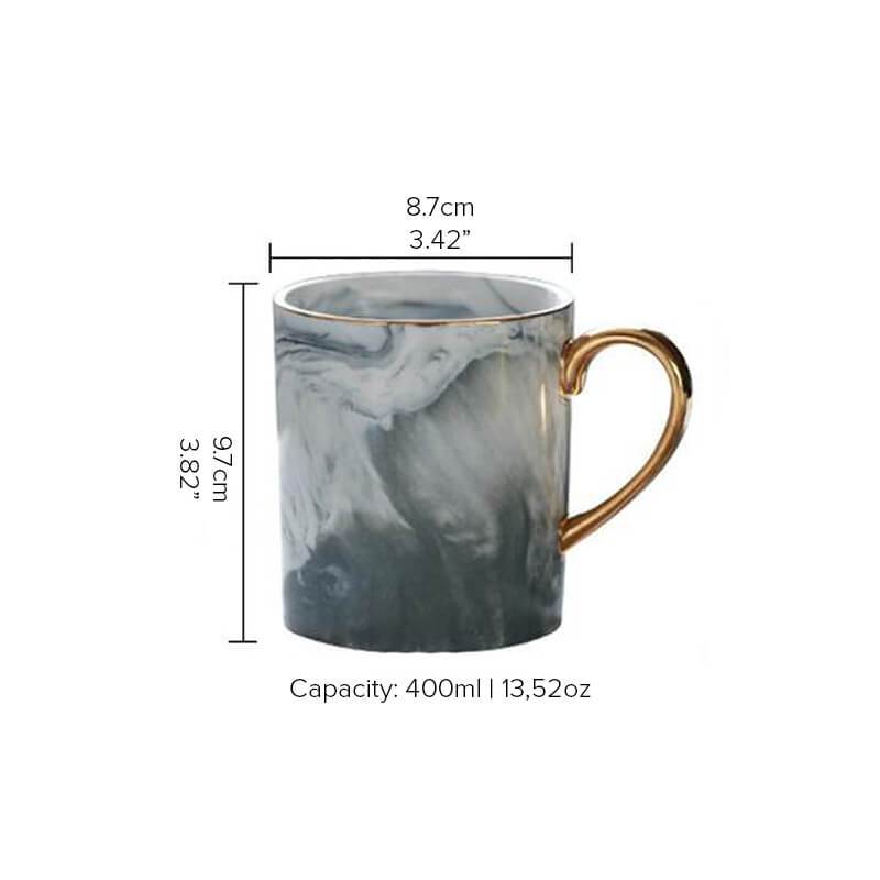 Gullkantet Marmor Kaffekopp | Skanto