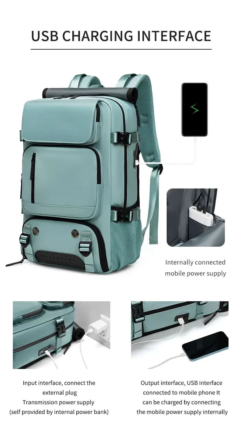 Skanto | Stor vanntett reise ryggsekk med USB-port