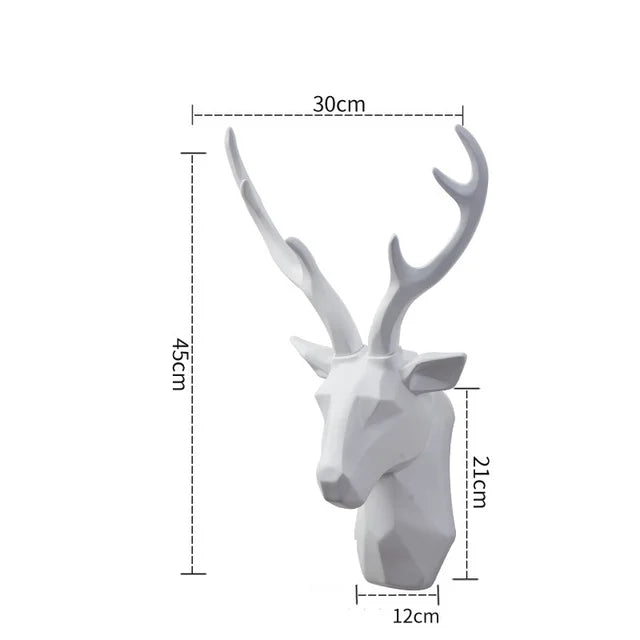Skanto | 3D Hjortehode Statue for en Majestetisk Atmosfære - RegalDeer