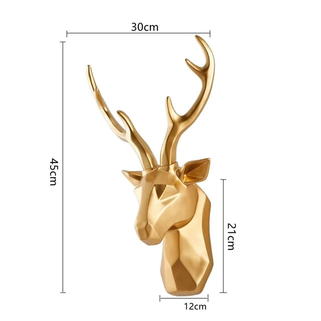Skanto | 3D Hjortehode Statue for en Majestetisk Atmosfære - RegalDeer