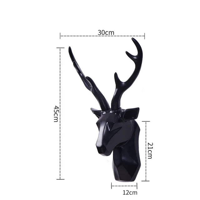 Skanto | 3D Hjortehode Statue for en Majestetisk Atmosfære - RegalDeer