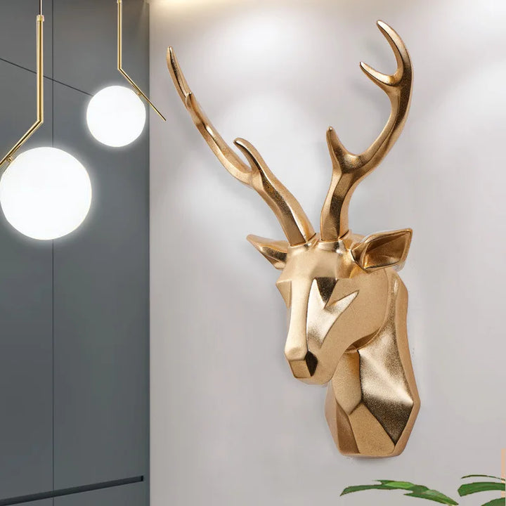 Skanto | 3D Hjortehode Statue for en Majestetisk Atmosfære - RegalDeer