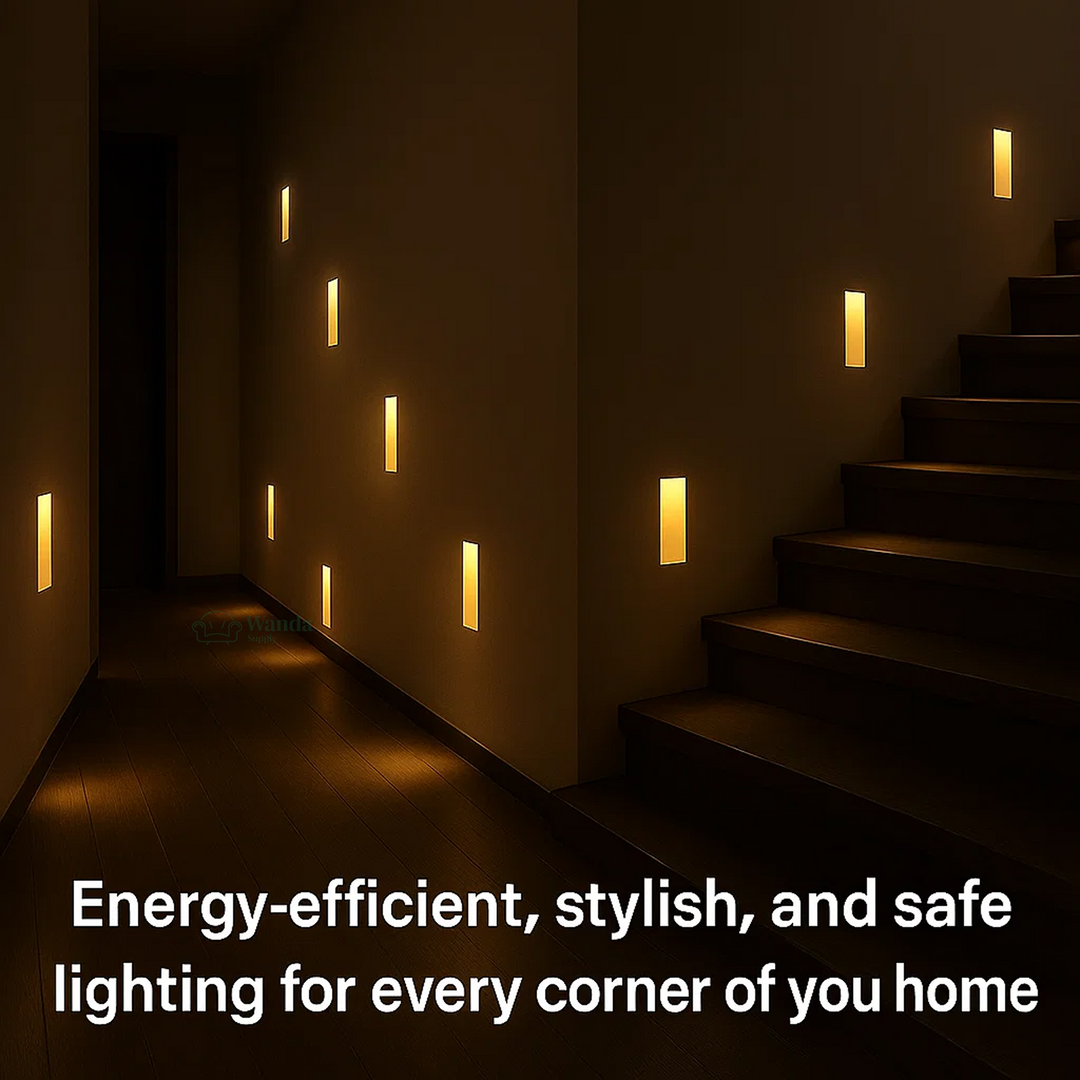 Skanto | LED Innfelt Vegglamper | Bevegelsessensor. Energisparende & Ideell for Gang. Stuer. og Soverom.