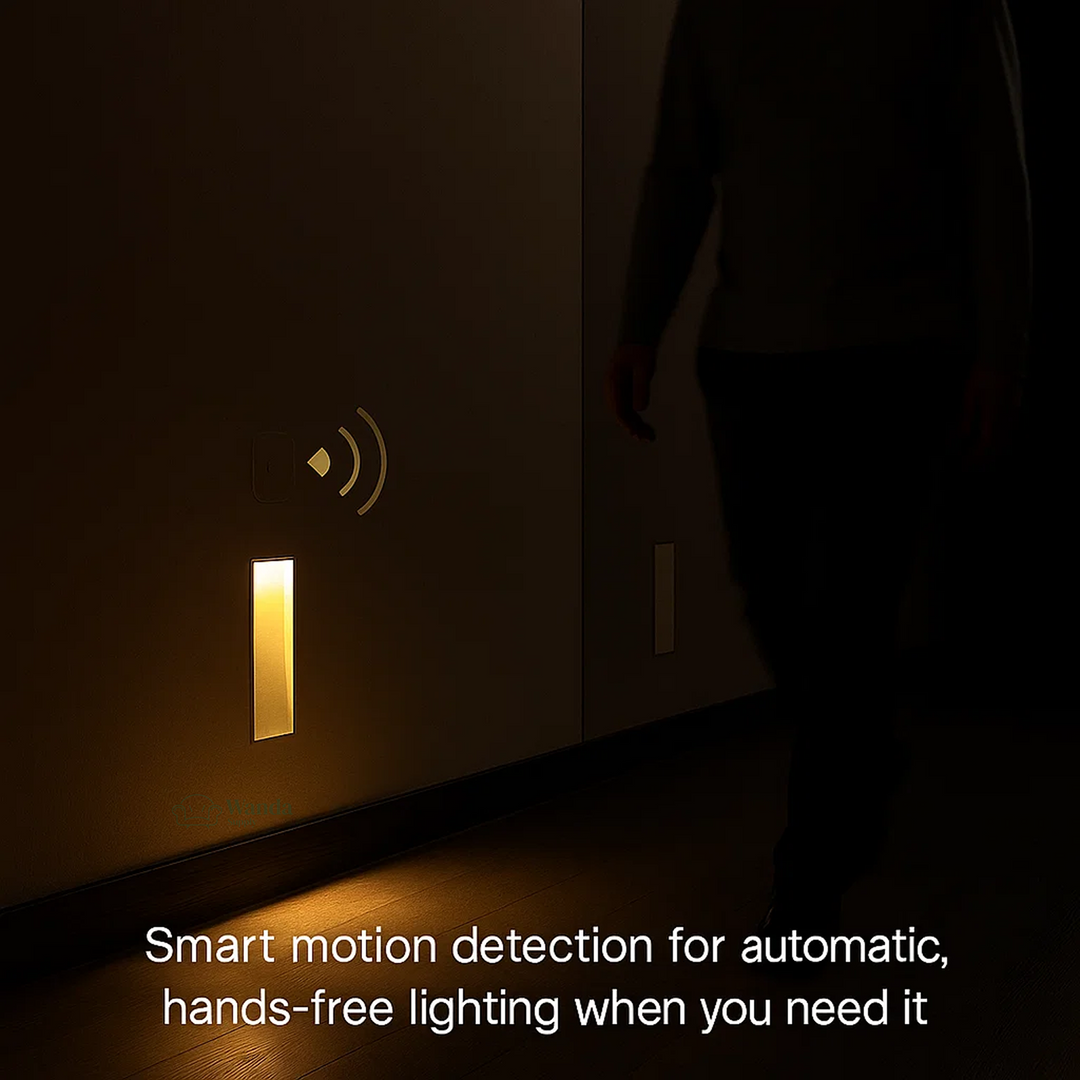 Skanto | LED Innfelt Vegglamper | Bevegelsessensor. Energisparende & Ideell for Gang. Stuer. og Soverom.