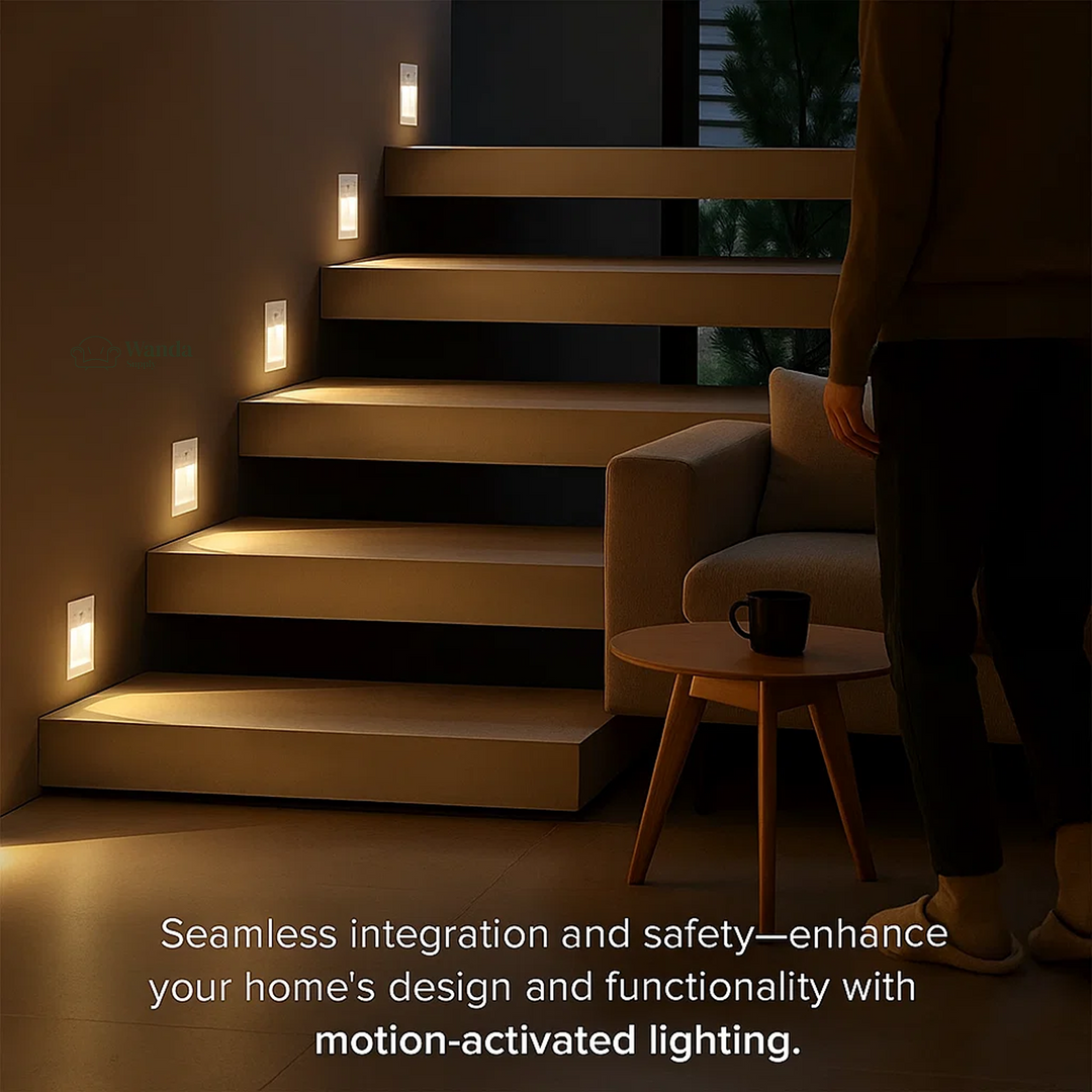 Skanto | LED Innfelt Vegglamper | Bevegelsessensor. Energisparende & Ideell for Gang. Stuer. og Soverom.