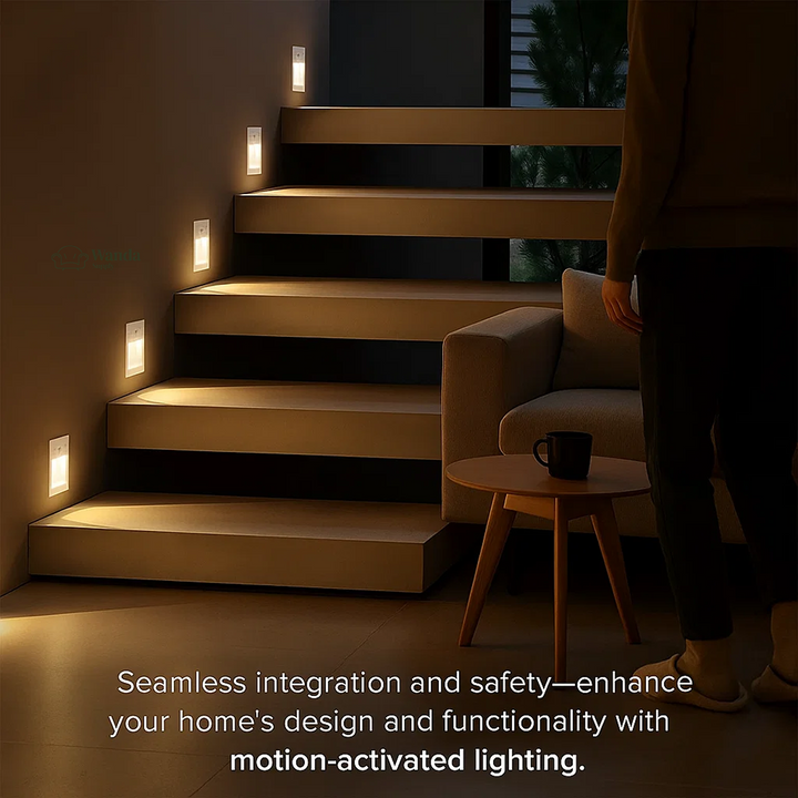 Skanto | LED Innfelt Vegglamper | Bevegelsessensor. Energisparende & Ideell for Gang. Stuer. og Soverom.
