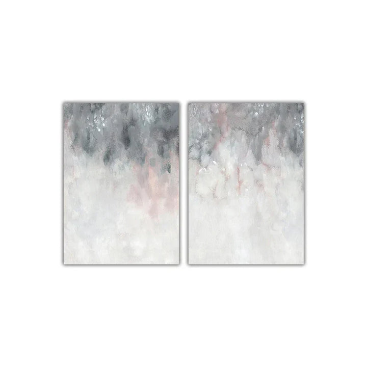 Abstract shades of pink gray minimalist wall art fine art canvas prints pictures for modern apartment living room art decor | Skanto