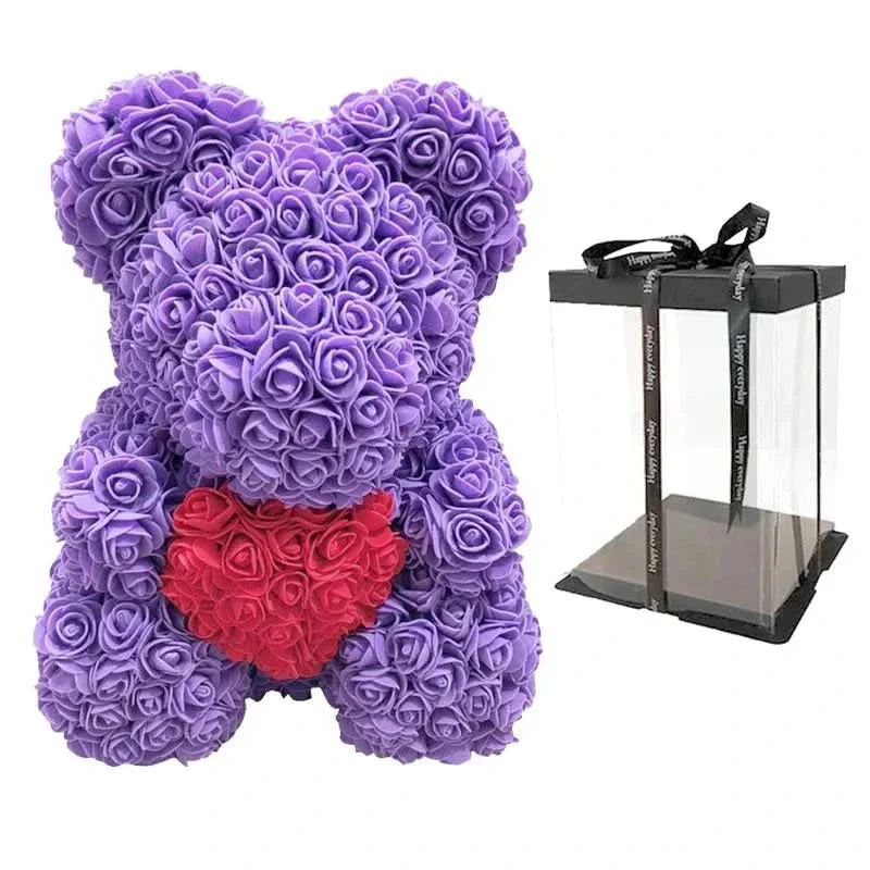 Skanto | Rose Teddy Bear with Handmade Foam Roses – 40cm