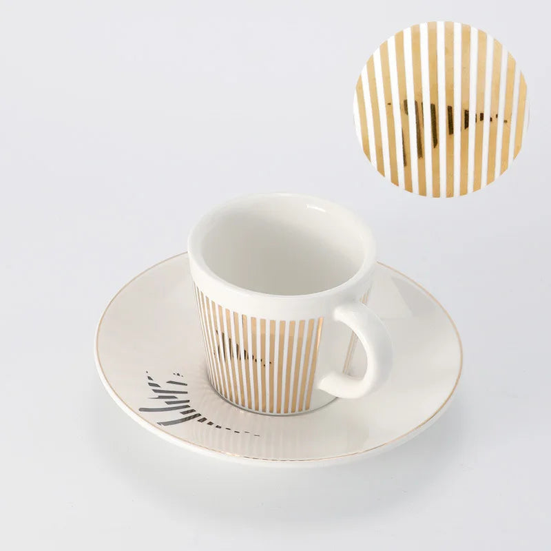 Skanto | Kreativ dynamisk SLR kopp Leopard anamorfisk zebra kopp Luycho kaffe te kopp sett med underlag 90ml-225ml
