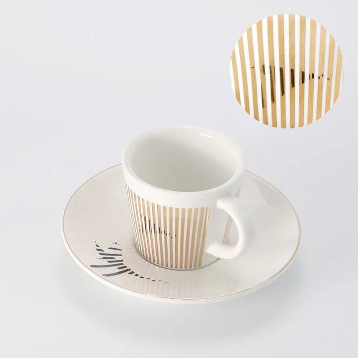 Skanto | Kreativ dynamisk SLR kopp Leopard anamorfisk zebra kopp Luycho kaffe te kopp sett med underlag 90ml-225ml