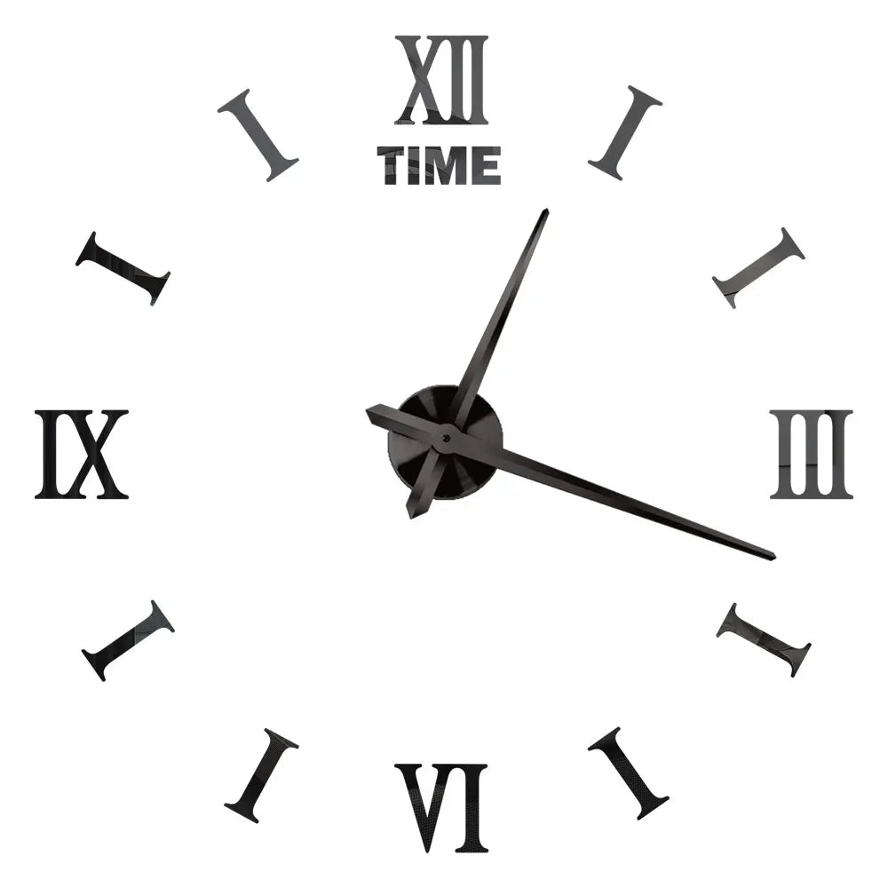 Large DIY 3D Mirror Acrylic Wall Clock for Kitchen, Dining Room, Living Room | Skanto
