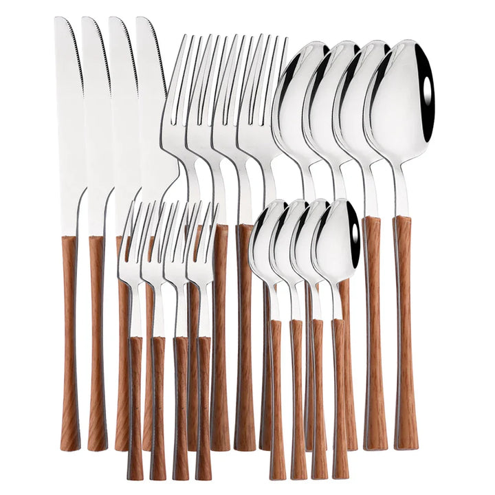 Skanto | RusticDining | Rustfritt Stål Bestikk med Treskaft