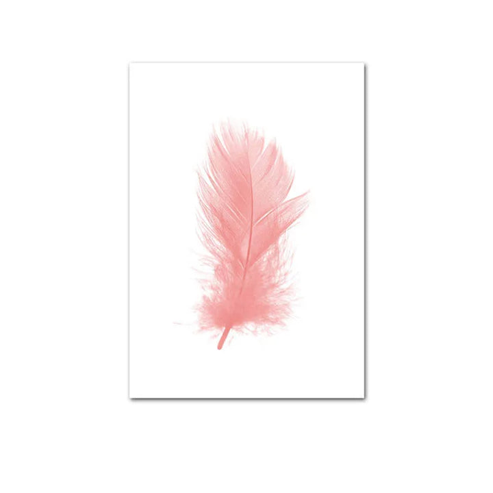 Blush Pink Love Feather Wall Art Fine Art Canvas Prints Minimalist Fashion Pictures For Living Room Girls Bedroom Fashion Art Decor | Skanto