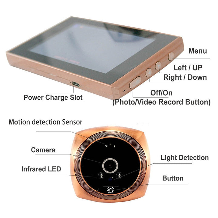 Skanto | Smart Motion Detector Dør Kikkerthull Kamera