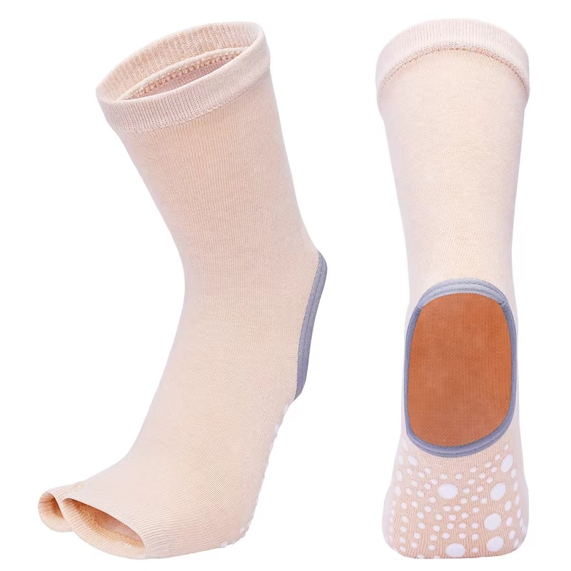 Skanto | Non-slip hurtig tørk yoga og pilates sokker for kvinner bomullsblanding med silikongrep
