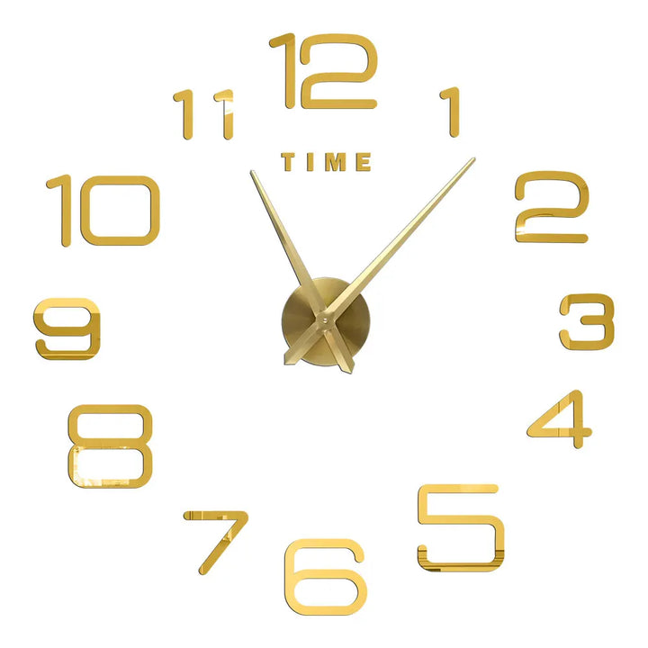 Large DIY 3D Mirror Acrylic Wall Clock for Kitchen, Dining Room, Living Room | Skanto