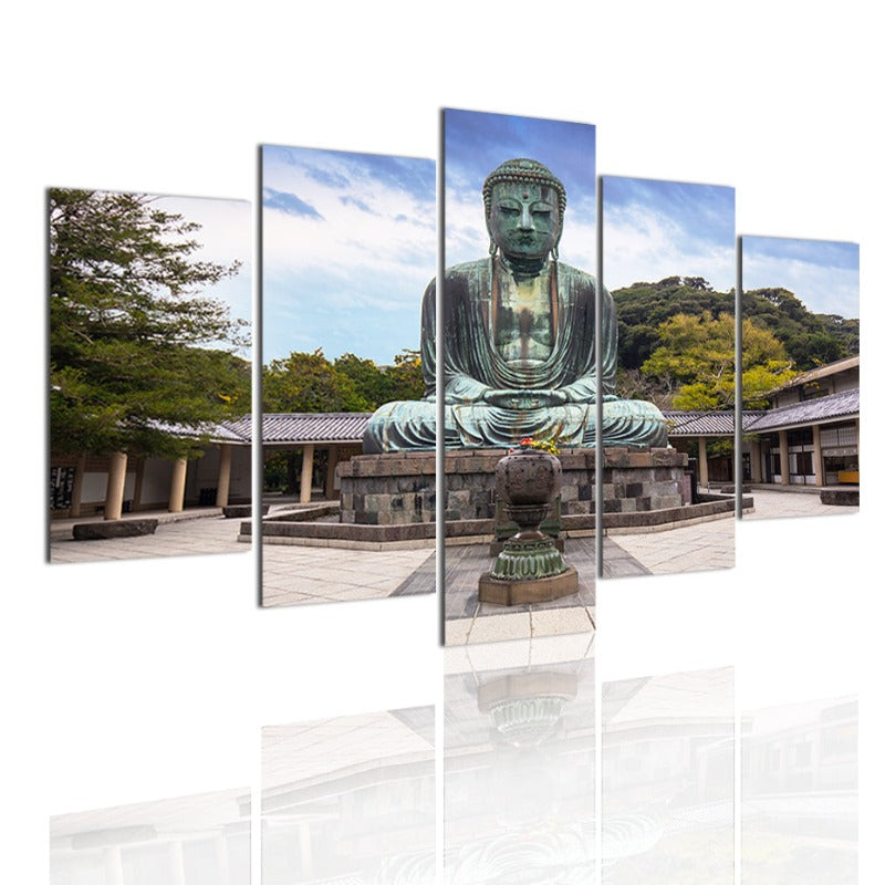 5 Stykke Abstract Den store Buddha fra Kamakura - Lerret Veggkunst Maleri | Skanto