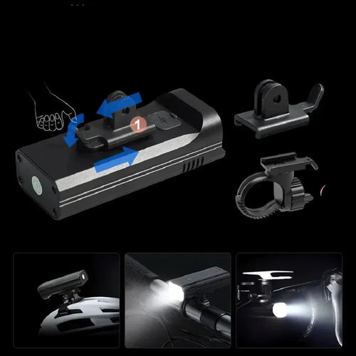 5000 Lumen USB-varende Fahrradlampe med Halterungen