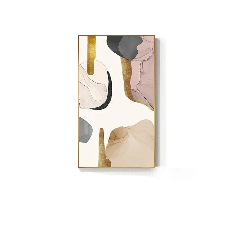 Neutral Colors Mauve Beige Golden Abstract Wall Art Fine Art Canvas Prints Pictures For Modern Apartment Living Room Luxury Interiors Art Decor | Skanto