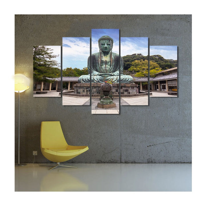 5 Stykke Abstract Den store Buddha fra Kamakura - Lerret Veggkunst Maleri | Skanto
