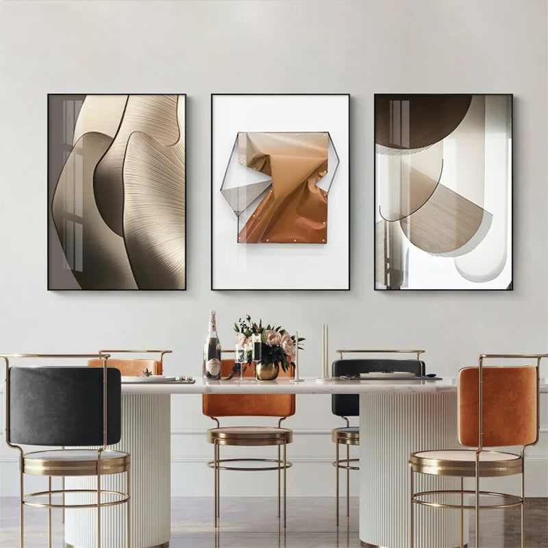 Modern Aesthetic Abstract Geometry Wall Art Fine Art Canvas Prints Pictures For Luxury Apartment Living Room Dining Room Entry Foyer Art Decor | Skanto