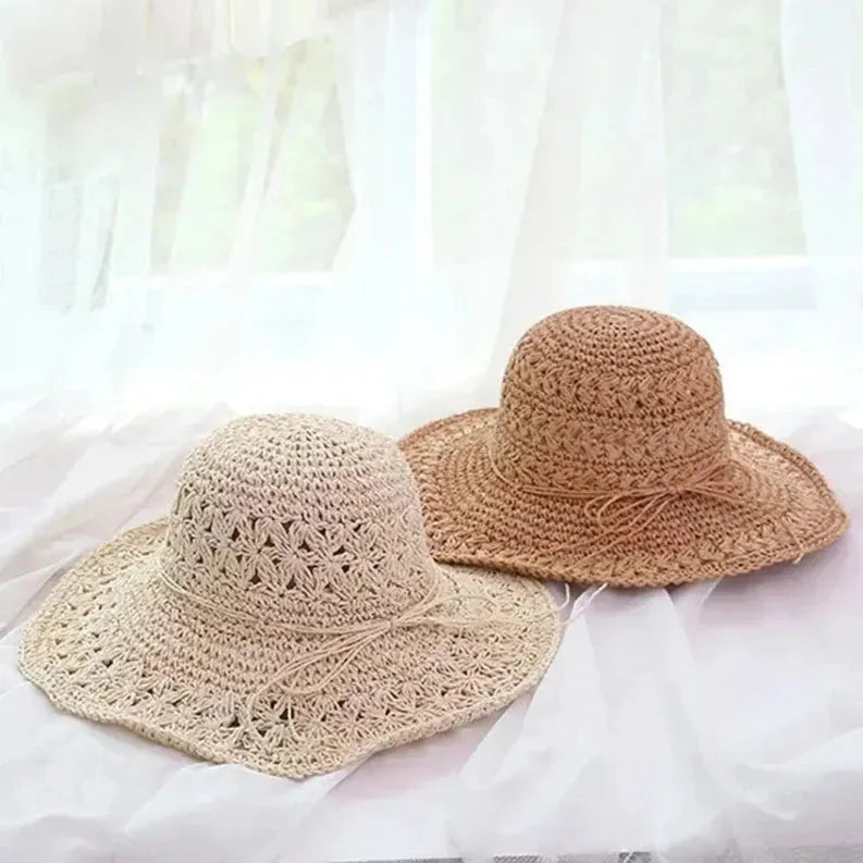 Solhatt for dame – Lett retro stråhatt til stranden | Ideell for sommer og høytider