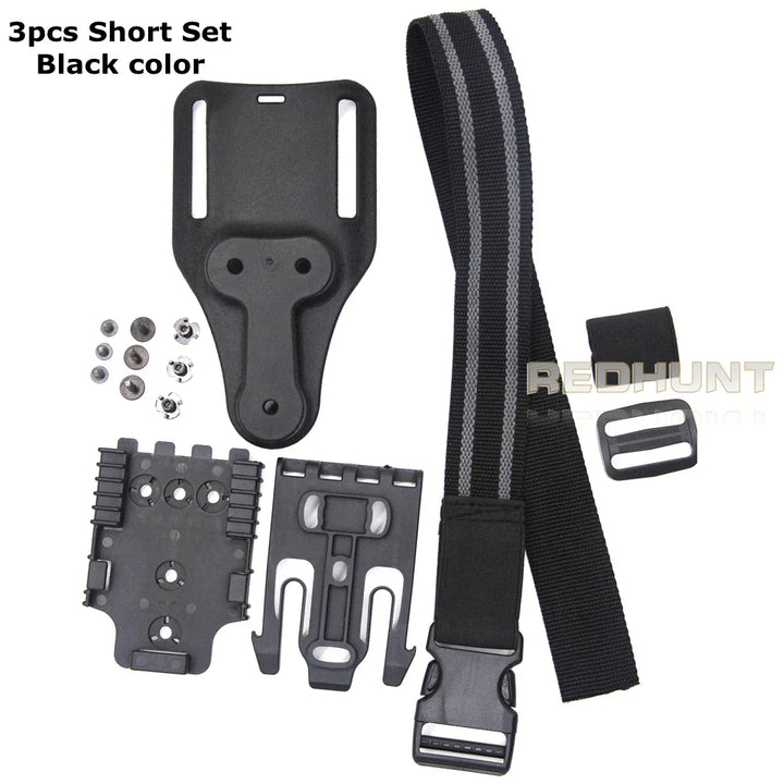 Skanto | Taktisk Drop-Leg-Holster QLS 19/22 – Mid-Low-Belte Universelt Pistolholster med elastisk Lårrem for jakt