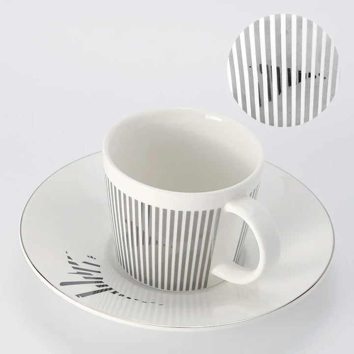 Skanto | Kreativ dynamisk SLR kopp Leopard anamorfisk zebra kopp Luycho kaffe te kopp sett med underlag 90ml-225ml