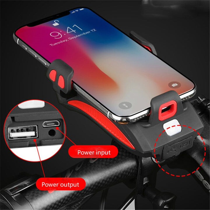 4-i-1 Sykkel Telefonholder med Powerbank Skanto