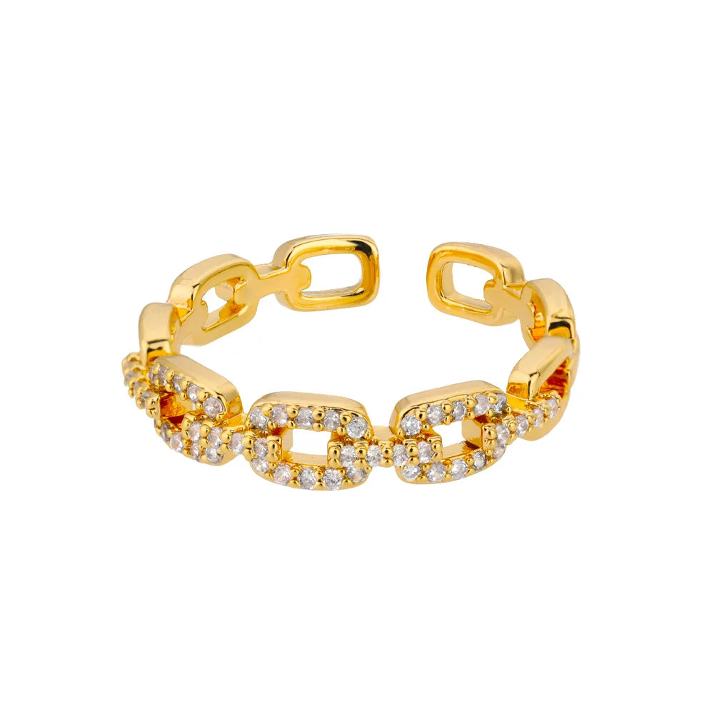 Skanto | Justerbar diamant lenke ring