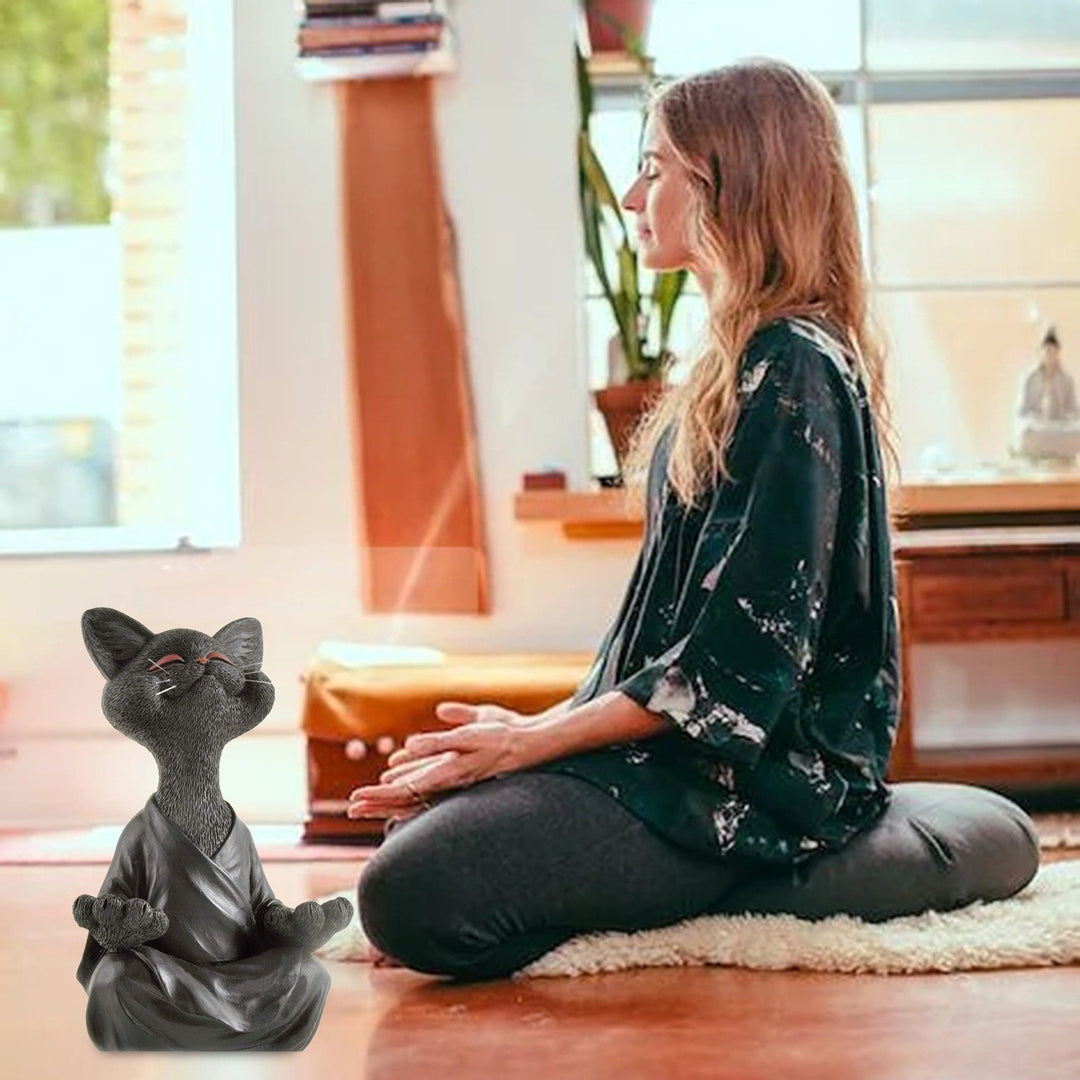 Whimsical Buddha Cat Figur Figur | Skanto