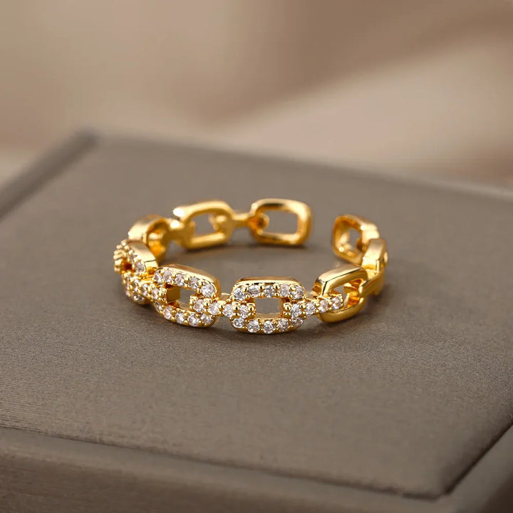 Skanto | Justerbar diamant lenke ring