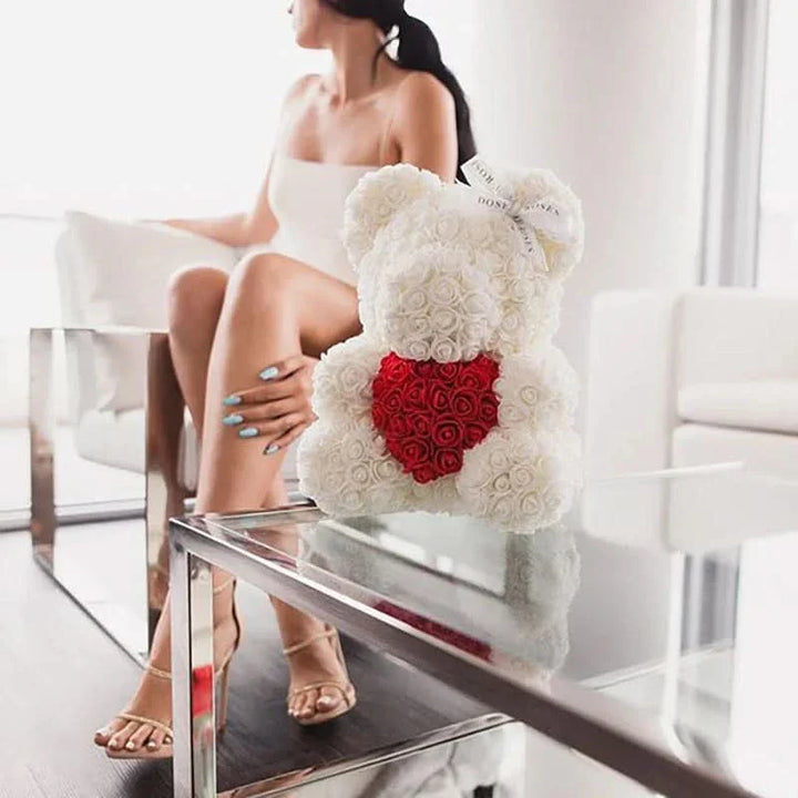 Skanto | Rose Teddy Bear with Handmade Foam Roses – 40cm