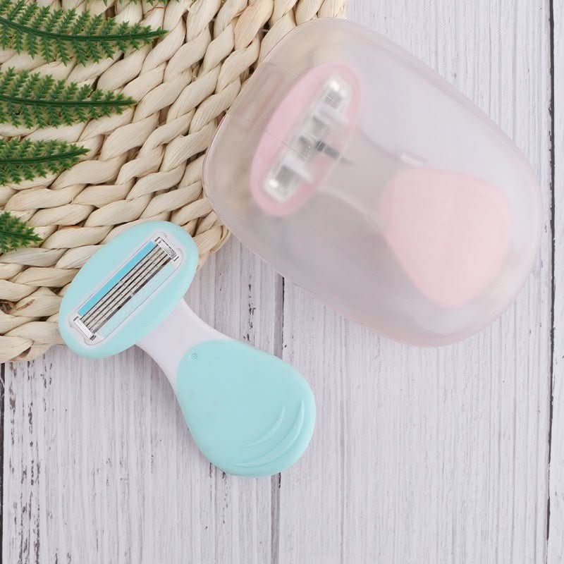 Norvo | 4-bladers kompakt barberhøvel med oppbevaringsboks | Glatt hud på farten & hjemme