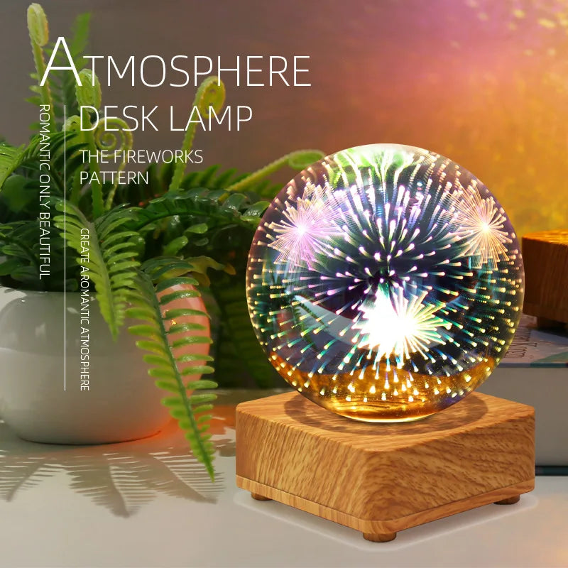 Skanto | Nattlys Stjernete Himmel Stjerne Hjerte Fargerik Atmosfære Multiple USB Bordlampe Ball Hjem Soverom Dekorasjon Julegave