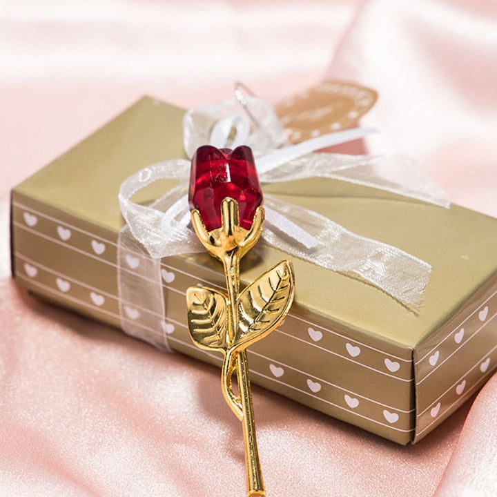 Skanto | Luksus Krystall Rose i Gaveeske – Valentinsdaggave til Henne