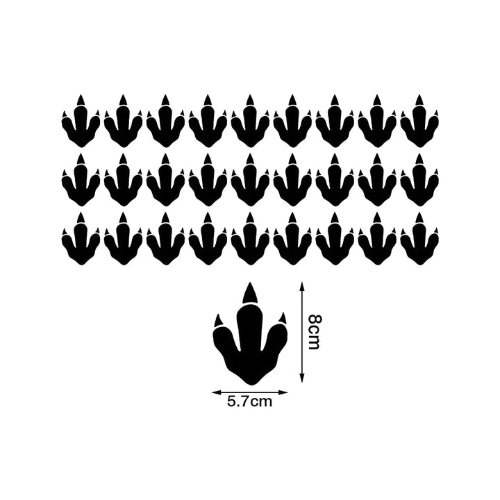 Dino-fotspor-veggklistremerke sett med 27 stykk vinyl PVC veggklistermerker for barnerom avtagbare Peel N Stick klistremerker for barnerom kreativ DIY interiør | Skanto