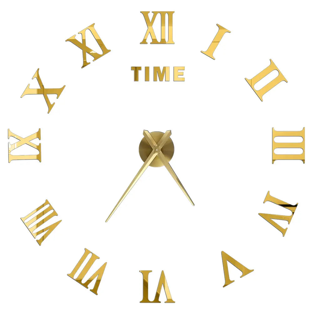 Large DIY 3D Mirror Acrylic Wall Clock for Kitchen, Dining Room, Living Room | Skanto