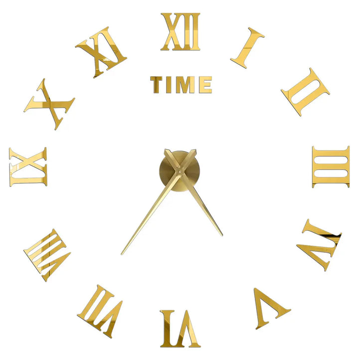 Large DIY 3D Mirror Acrylic Wall Clock for Kitchen, Dining Room, Living Room | Skanto