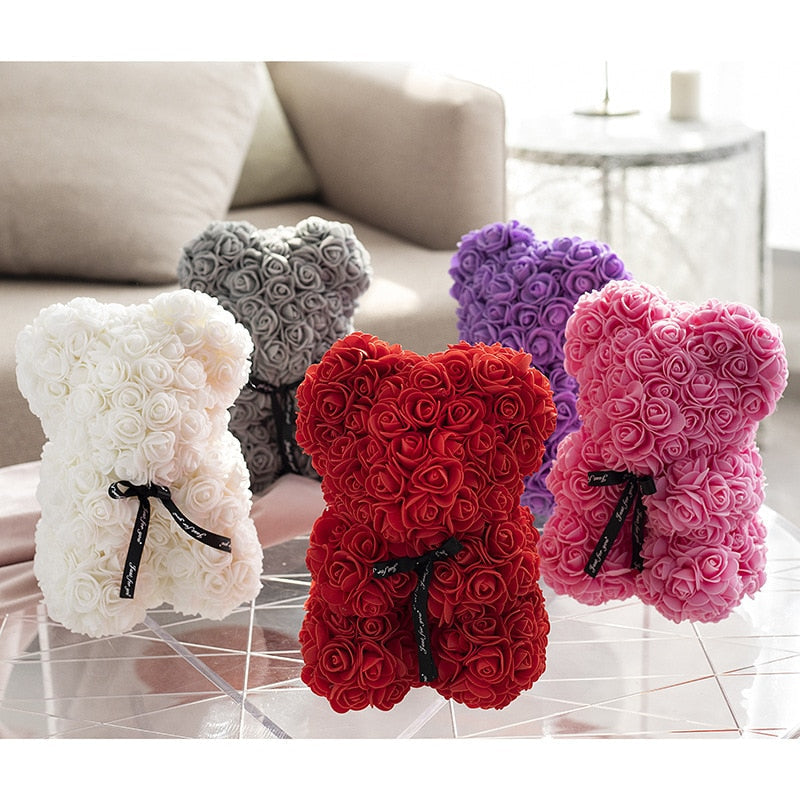 Skanto | Kunstige Rose Blomster Teddy Bjørn