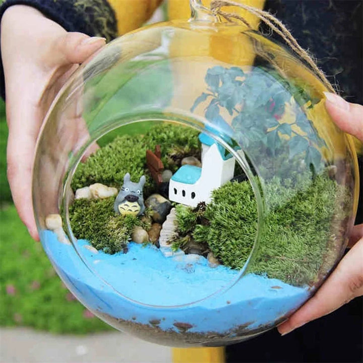 Skanto Glass Ball Vase Flower Plant Potted Creative Glass Container Home Office Decoration Home Table Decor Room Glass Vases