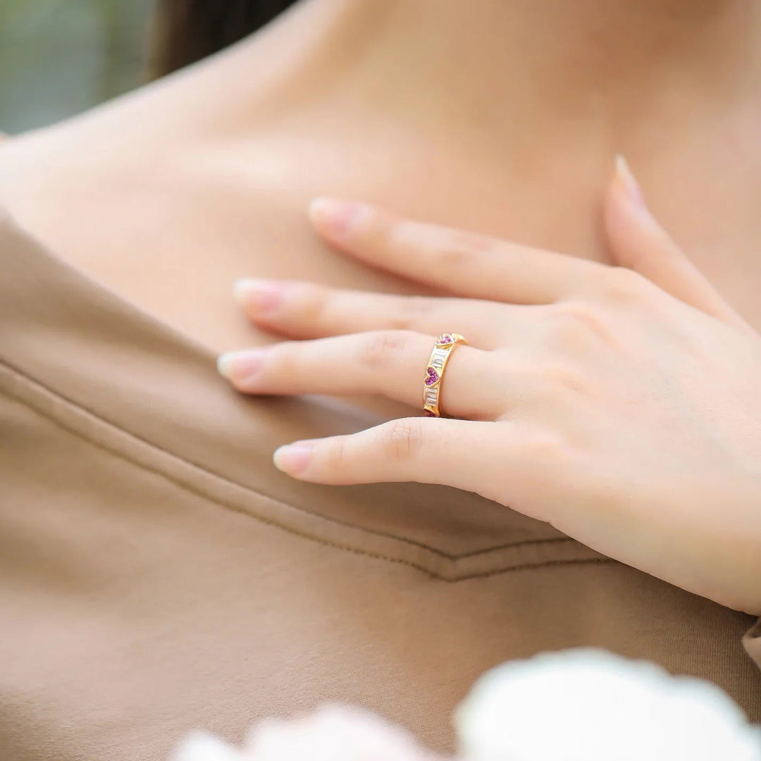 Skanto | Elegante Hjerte Wrap Baguette Diamant Ring